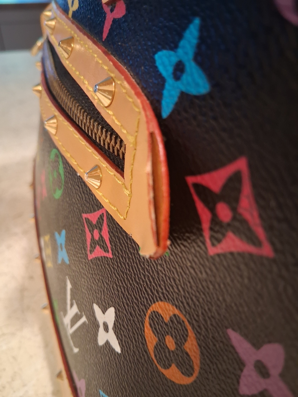 Louis Vuitton Black Murakami Multicolor Monogram Alma with Natural Leather Trim - Picture 16 of 16